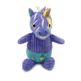 Les Déglingos - Large Simply Kiprokos The Zebra Plush Toy with Gift Box - Ideal as a First Plush Toy - Purple and Colourful Corduroy Plush Toy - Suitable from Birth - 23 cm Sitting