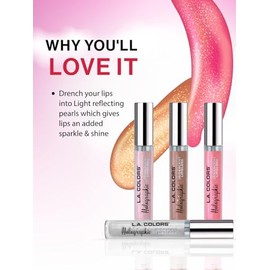 LA Colors Brillo de labios iridiscente holográfico, 0.14 onzas - Diamond Lite
