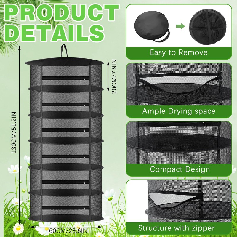 Vesici 6 Layer Camping Drying Rack, 23.6” x 51” Extra