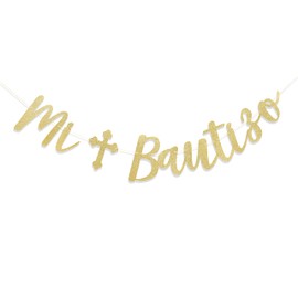 Mi Bautizo Banner – Bandera de Dios Bendece, Bautismo Banner, Bautismo Banner, Bautismo para niñas/niños, Baby Shower Banner para decoración de fiesta de niña/niño