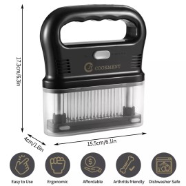 JY COOKMENT Meat Tenderizer Tool with 48 Stainless Steel Ultra Sharp Needle B...