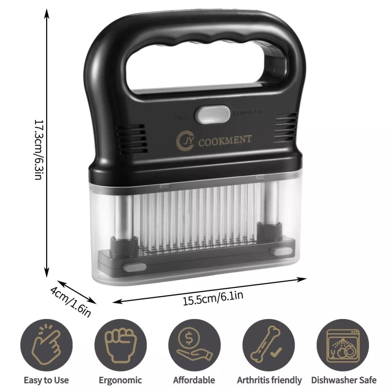 JY COOKMENT Meat Tenderizer Tool with 48 Stainless Steel Ultra