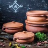 Ancient Cookware, Indian Clay Curry Pot, Medium, 8 Inch, 1.5