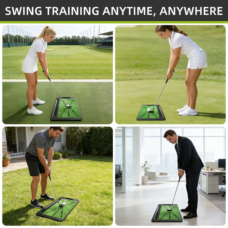 Kasinali Golf Hitting Mats Practice Mat Outdoor Indoor Training Chipping