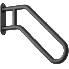 ZOOKASEA Hand Rails for Outdoor Steps, Exterior Steps Handrails, Wrought Iron Heavy-Duty Stair Railing, 26" U-Shaped Rail for Garage, Porch, Deck, and Garden (Upgrade)