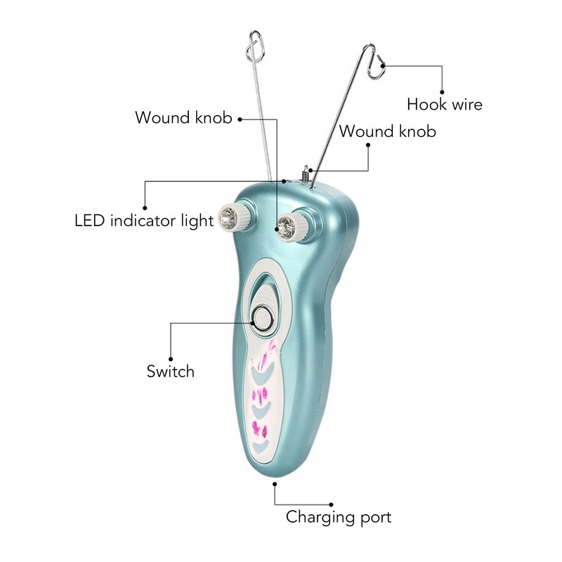 Electric Facial Cotton Threading Epilator Rechargeable Cordless LED Lighting Threading
