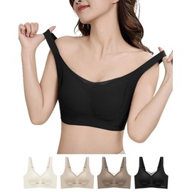 Veimia Wirefree Anti-Sag Corrective Seamless Bra, Prevents Breast Sagging, Cross Mesh Neck Design, High Armpit Design, Push-Up Sports Bra, Cleavage Lift, Beautiful Chest and Back, Non-Sway, High