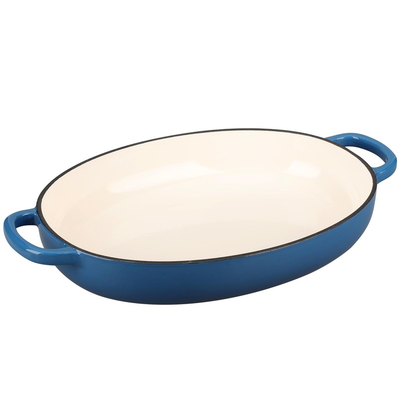 EDGING CASTING Enameled Oval Cast Iron Dutch Oven Pot with