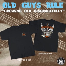 OLD GUYS RULE Men's Graphic T-Shirt, Old Guys Rock - Gift for Dad, Grandpa, Husband, Father's Day, Birthday, Holiday - Funny Novelty Tee for Guitarists, Musicians, Rock Music Lovers (Black, Large)