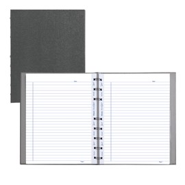Blueline MiracleBind™ Notebook, Refillable, Lizard-Like Hard Cover, 9.25" x 7.25", 150 Ruled Pages, Cool Grey (AF9150.97)