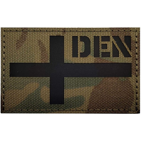 Denmark Flag Reflective Patch DIY Tactical Military Moral IR Infrared