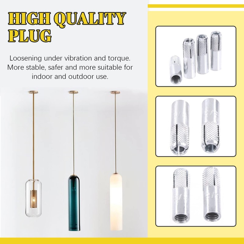 Mardatt 12 Pcs 3/8" Zinc Plated Metal Knurled Drop in