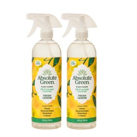 Absolute Green All Purpose Cleaner Spray, Non-Toxic, Kitchen, Bath, Countertop, Stainless, Safe around Kids + Pets, Natural Lemon Scent, 25 oz (2 Pack)