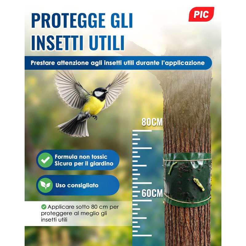 PIC Nastro Adesivo Antiformiche per Alberi da Frutto 5 m