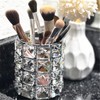 LUGUNU Makeup Brush Holder with Silver Crystal Bling – Elegant