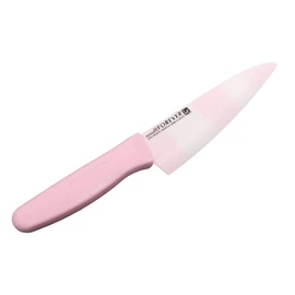 フォーエバー 銀抗菌カラーセラミック包丁 140mm KC-14PP・ピンク縞×ピンク