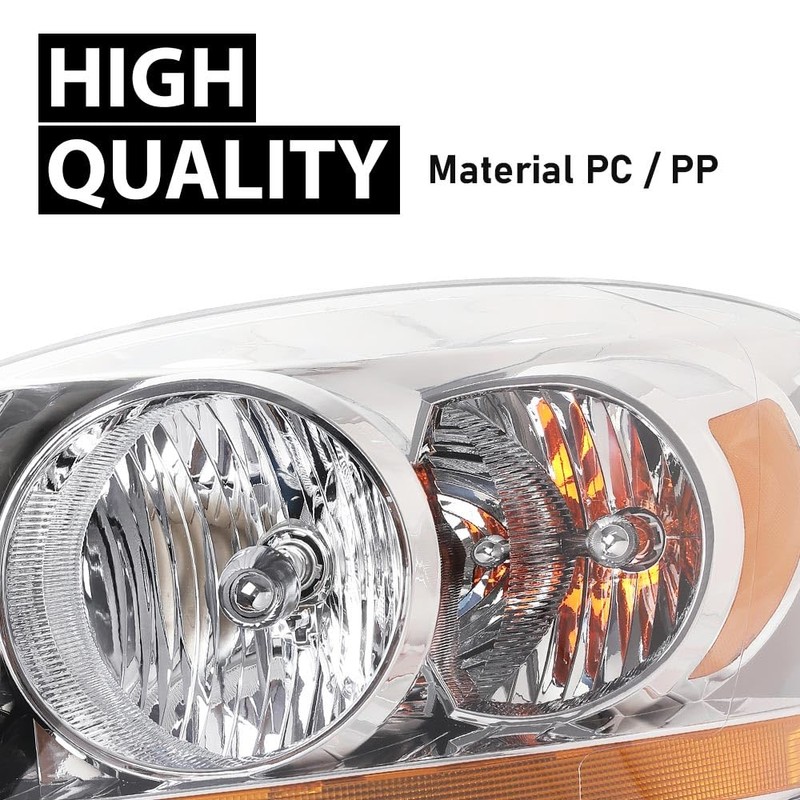 ALLGOOD Headlights w/Amber Bar Bulbs, Compatible with Dodge Ram 1500