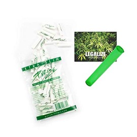 Purize Pack of 50 Xtra Slim Size Activated Carbon Filters 6 mm 2 Ceramic Caps, Choice of Colour + Joint Tube White