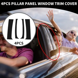 Partuto Door Pillar Window Trim - Car Front Left Right Side Anti Scratch Sticker - for Dodge for Ram 1500 94 Plastic Black - 4 Pcs