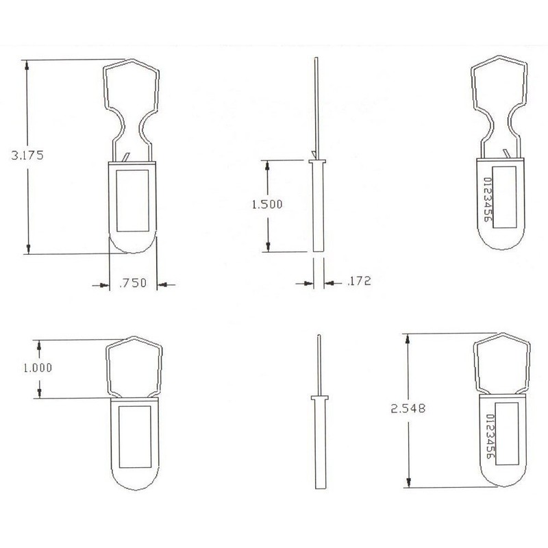 Electric Meter Security Seal Wire Padlock Pack of 50 (Yellow)