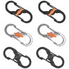 6-Piece Secure Locking Carabiner Set – Dual-Spring S-Hook Clips for