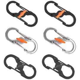 6-Piece Secure Locking Carabiner Set – Dual-Spring S-Hook Clips for Outdoor & Daily Use