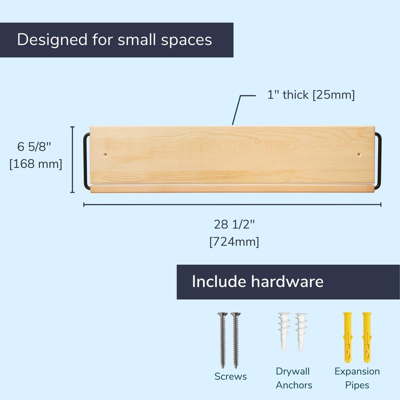 PeachyModern Wall Mounted Shoe Rack - A wooden, modern, slim,