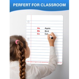 Avsty Magnetic Notebook Paper - Handwriting Lined Paper Dry Erase for Classroom, Magnetic Notebook Paper, Magnetic Lined Paper for Whiteboard,Teaching Supplies 17" x 22"