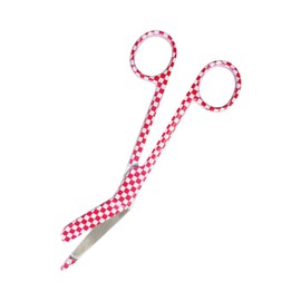 Cynamed Lister Bandage Scissors 5.5", Made of Premium Quality Stainless Steel Ideal Gift for Nurses, Medical Students, Paramedics, Doctors, Home Stainless Steel (Checkered, Pink)