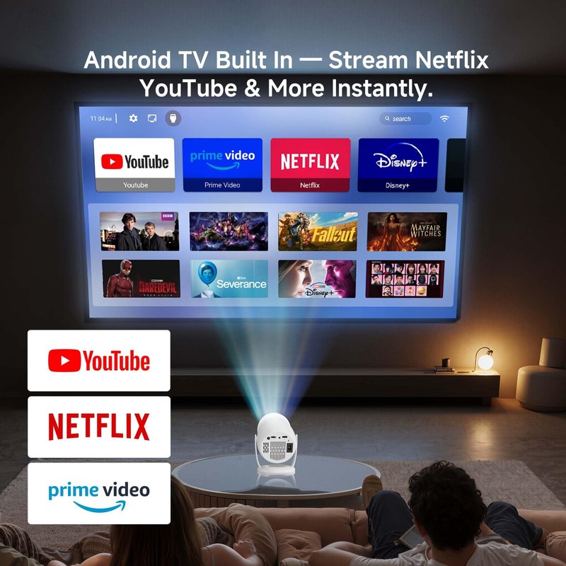 LaylaTang Y400 Smart Projector, WiFi 6 & Bluetooth 5.4 for