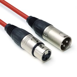 keepdrum DMX004RD DMX cable Red 3-pin XLR control cable 100 Ω 6m