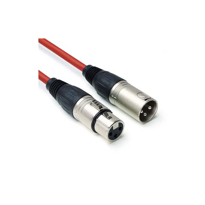 keepdrum DMX004RD DMX cable Red 3-pin XLR control cable 100
