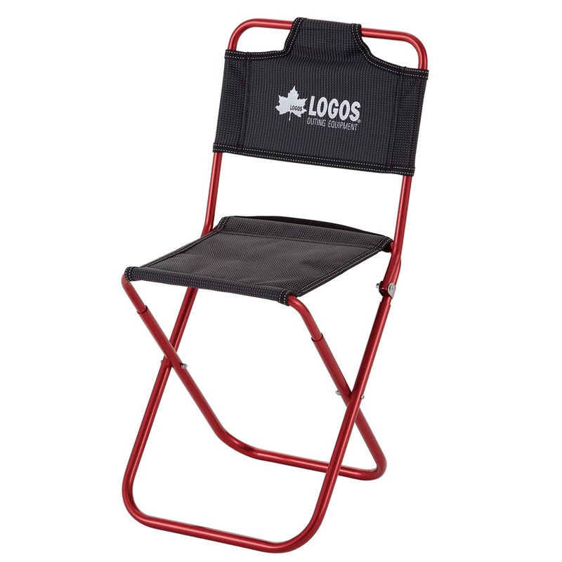 ロゴス アウトドアチェア 7075トレックチェア(背付) 73160277 レッド (約)幅24.5×奥行29×高さ48cm(座高26cm)