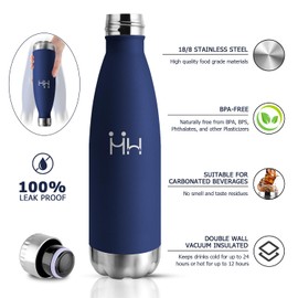Stainless Steel Water Bottle, 750 ml, Thermos Flask, Leak-Proof, BPA-Free Insulated Flask, Water Bottle Vacuum Double-Walled, Thermal Water Bottle for Fitness, Bike, School, Camping, Children