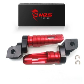 MZS Motorcycle Foot Pegs, Double Adjustable Front Rider Footpegs Footrest Rest Pedal CNC Red Compatible with FZ07 FZ09 FZ10 FZ1 FZ6 FZ6R FZ8 MT03 MT07 MT09 MT10 YZF R3 R25 SCR950 Tracer XSR700 XSR900