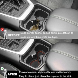 SENSHINE 3D Cup Holder Inserts for Toyota Rav4 Accessories 2025 2024 2023 2022 2021 2020 2019 Silicone Cup Coaster Mat Center Console Liner Protector Pad for Toyota Rav4 2Pcs (Orange)