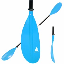 Karltion Kayak Paddle - Adjustable 2 Pieces Aluminum Alloy Shaft with Glass Fiber Blade for Surfing,Oar Fishing Easy Packable Travel- Blue
