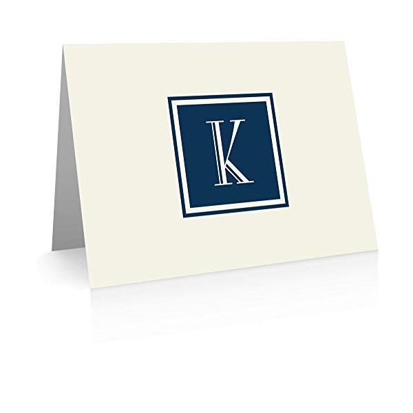 Monogram Stationery Note Cards - Monogram Thank You Cards (K)