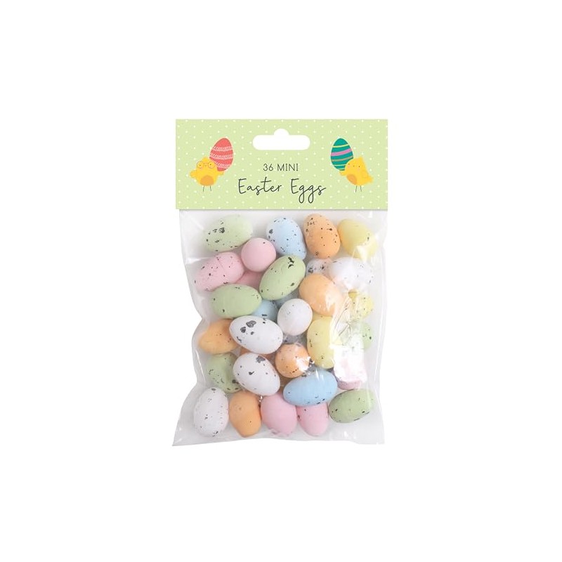 Quickdraw 36 Mini Easter Eggs Colourful Speckled Foam Eggs for