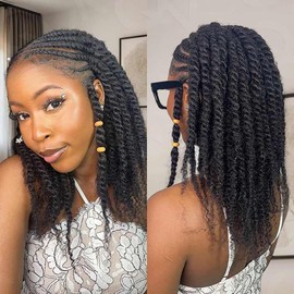 QVR Afro Kinkys Bulk Human Hair for Dreadlock Extensions Repair Locs 12 inch Natural Black Color, Twist Braiding Afro Kinky Human Hair for Locs 1 Pack 50 Gram