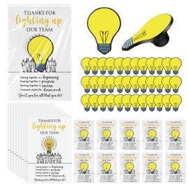 Solsew 40 Sets Cna Week Gift Bulk Employee Appreciation Bulb Piece Lapel Pin Thank You Cards Organza Bags Inspirational Team Appreciation Gifts for Coworker Staff Employee Nurse