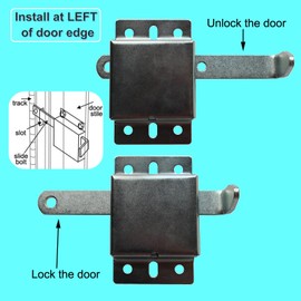 Pndbnq Garage Door Side Lock Heavy Duty Inside Deadlock Galvanized Steel Sliding Gate Latch Fits for Most Garage Warehouse Door Roll Up Doors Shed 1 Pack Bi-Directional Security Manual Locking Kit