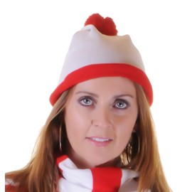 Adult's Unisex Red & White Stripe Hat Character Fancy Dress Accessory- Winter Knitted Fabric Hat For World Book Week Day