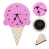 Sosoport Ice Cream Shaped Wall Clock for Kids Decorative Wall