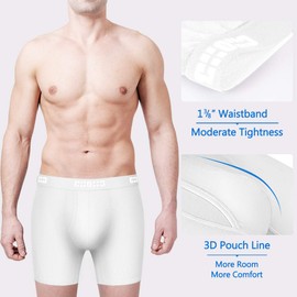 CHOHB Mens Underwear Micro Modal 3 Pack Boxer Briefs Open Fly, White-S