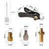 Bicycle Inflator Adapter, Brass, 5-Piece Set, Presta / US /