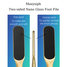 Hard Skin Remover Nano Glass Foot File - Foot Callus Remover, Durable Foot Scrubber, Dead Skin Remover, Wet and Dry Feet Callus Remover for Feet, Double-Sided Safe Hygienic Pedicure Tools for feet