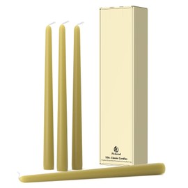Pickood 10-Inch Tall Dripless Taper Candles Set of 4 - Sage Green Tapered Candles, Perfect for Spring - Smokeless, Unscented, Long Burning - Hand Poured, Colored Tall Candlesticks - Verde salvia