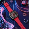 PASOY Luxury Chronograph Watches for Mens Rubber Strap Black Waterproof
