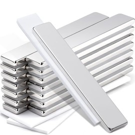 MAGXCENE 16pcs 60x10x3mm Super Strong Magnet Neodymium Magnet Rectangle Magnet with Double Sided Tape Square Neodymium Magnet Super Strong Stick Magnet for DIY Construction and Office Tool Storage and
